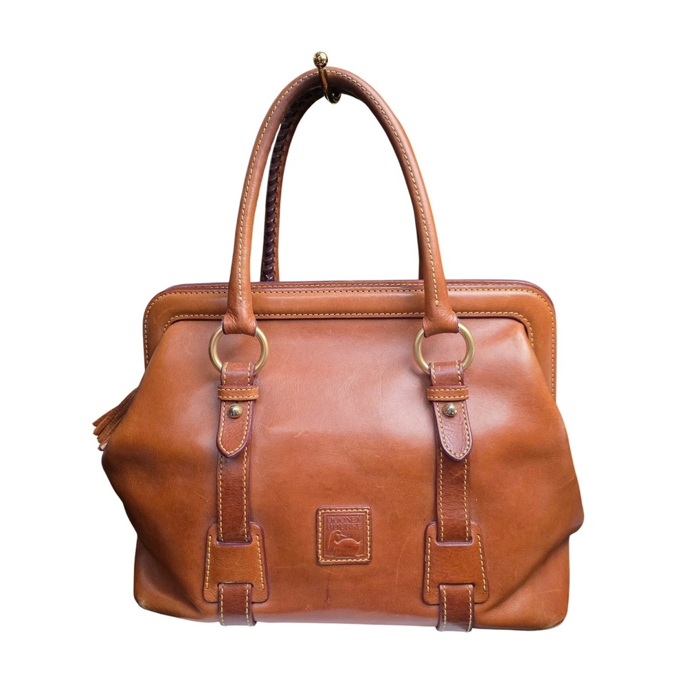 Dooney & Bourke Mitchell Satchel Tan Florentine Leather Doctor Bag Large